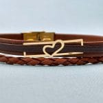 دستبند چرم قلب
