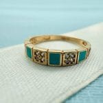 انگشتر فیروزه طلایی