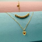 گردنبند و دستبند ایتالیایی ماه و قلب