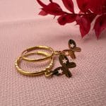 گوشواره حلقه ای با آویز پروانه