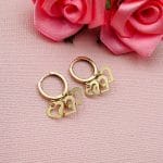 گوشواره حلقه ای با آویز قلب