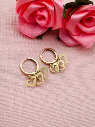گوشواره حلقه ای با آویز قلب