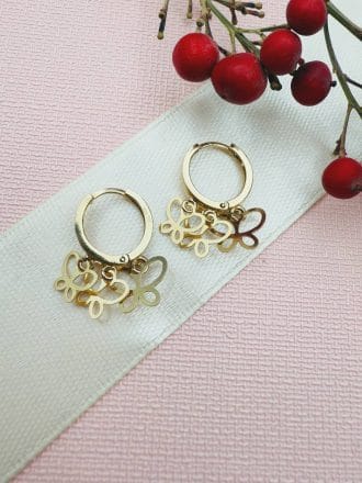 گوشواره حلقه ای با آویز پروانه