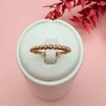 انگشتر تک ردیفه گوی تراش رزگلد