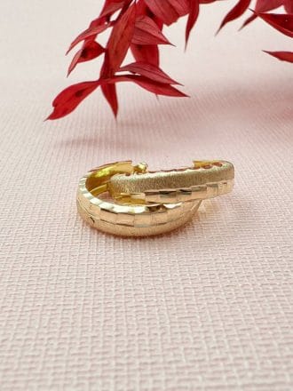 گوشواره حلقه ای تراش و مات