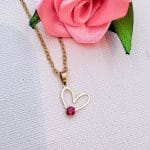 مدال تک قلب نگین دار