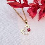 مدال تک قلب نگین دار