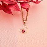 مدال تک قلب نگین دار