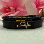 دستبند چرم ضربان قلب