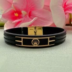 دستبند چرم مستطیل تاج