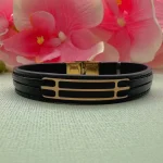 دستبند چرم دو مستطیل