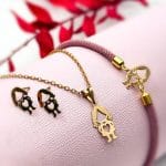 نیم ست دختر مو‌ بافته قلب