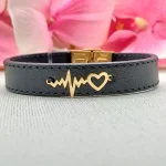 دستبند چرم ضربان قلب