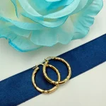 گوشواره حلقه ای چروک بزرگ