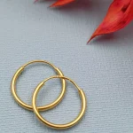 گوشواره حلقه ای متوسط زرد