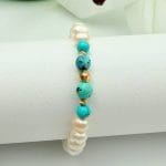 دستبند گوی مروارید فیروزه