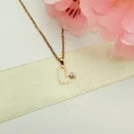 مدال تک قلب نگین دار