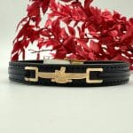 دستبند چرم سورمه ای فروهر