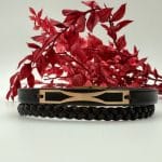 دستبند چرم قهوه ای مستطیل