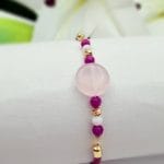 دستبند مهره صورتی