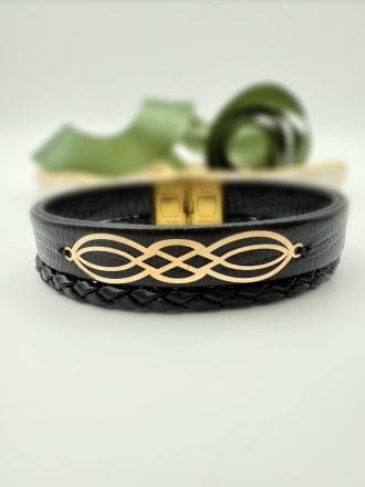 دستبند چرم طرح اسلیمی