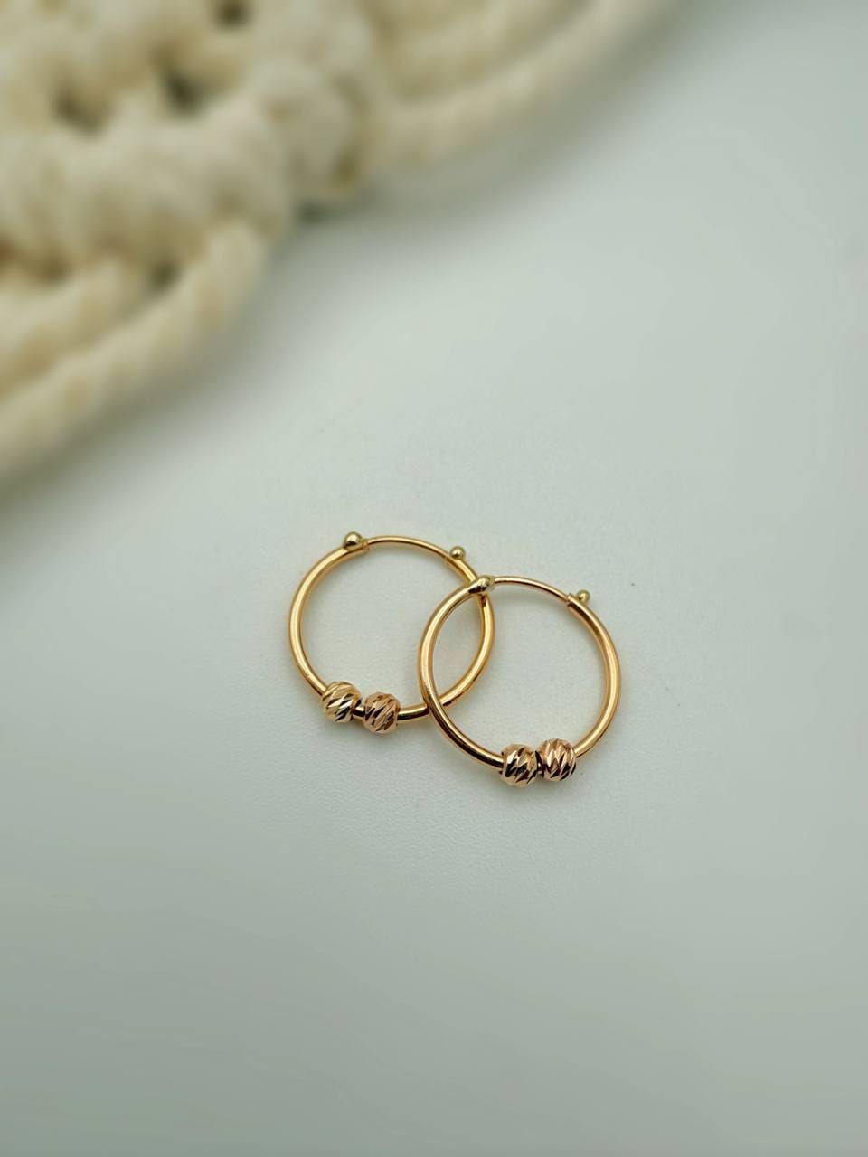 photo_۲۰۲۵-۰۹-۱۷_۱۸-۰۱-۲۳ گوشواره حلقه ای دو گوی - Image 1