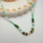 گردنبند استوانه ای مهره سبز