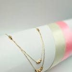 گردنبند دو رج گوی ساده