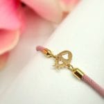 دستبند دختر قلب مو بافته