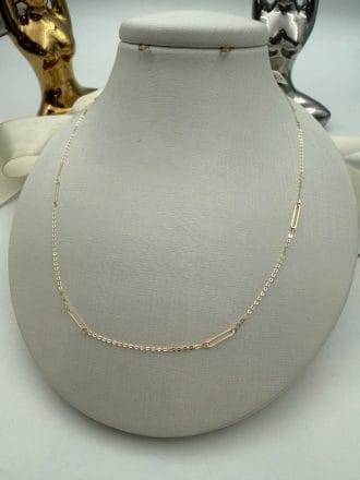 گردنبند زنجیر مستطیل ساده