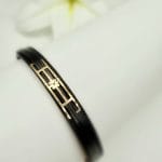 دستبند چرم مستطیل ۱ گل