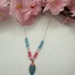 گردنبند  مهره ای مینا کاری ماهی