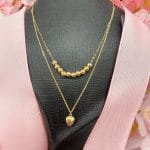گردنبند  دوطبقه گوی قلب