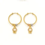 گوشواره حلقه ای گوی تراش پیک بزرگ