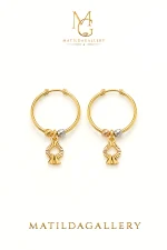 گوشواره حلقه ای گوی تراش پیک بزرگ